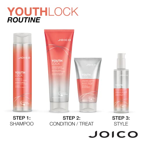 Joico YouthLock Shampoo & Conditioner Set Formulated with Collagen | Youthful Body & Bounce | Reduce Breakage & Frizz | Free of SLS/SLES Sulfates