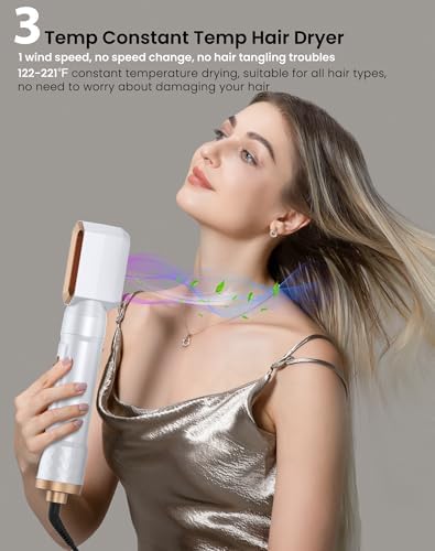 6 in 1 Hair Dryer Brush,Blow Dryer Brush Ionic Hair Dryer,Multi Hair Styler for Fast Drying Styling Curling Straightening Volumizing,Hair Curler Hair Straightener Styler Autowrap Air Styler