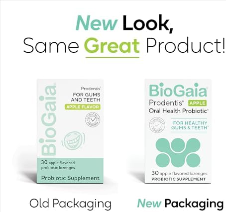 BioGaia Prodentis | Dental Probiotic Lozenges | Promotes Healthy Gums & Teeth | Defends Against Dental Problems | Replenishes Oral Microbiome | Improves Oral Health | Apple Flavor | 30 Day Supply