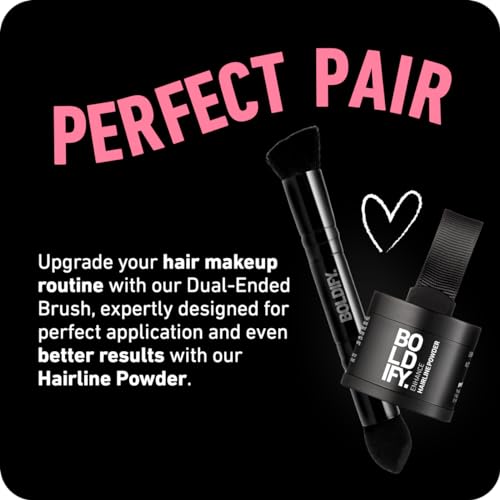 BOLDIFY Dual-Ended Hairline Powder Brush - Precision Makeup Brush Set with Sponge Tip for Seamless Blending - Ideal as a Concealer Brush, Hair Contour Brush, and Root Touch Up