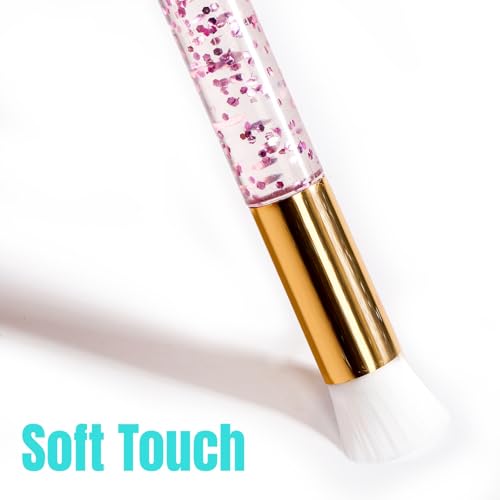 Hiceeden 60PCS Lash Shampoo Brushes Set, Glitter Crystal Eyelash Extension Cleaner Brushes, Nose Pore Deep Cleaning Brush, Blackhead Remover Lash Extension Brushes, Pink (30pcs Brush and 30pcs Tube)