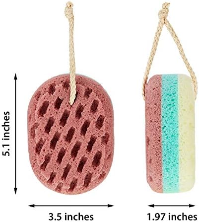 Boao 5 Pieces Soft Bath Sponge Shower Natural Gentle Soothing Body Fiber Exfoliating Shower Sponge Wash Bouquet for Women Men, Random Color(Attractive Color)