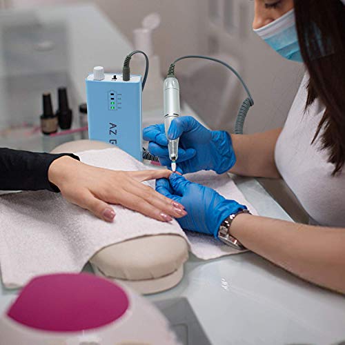 30000RPM Portable Nail Drill Machine, AZ GOGO Professional Rechargeable Electric Efile Nail Drill for Acrylic Gel Nails, Manicure/Pedicure, Polishing, Cuticle - Salon or Home Use(Blue)