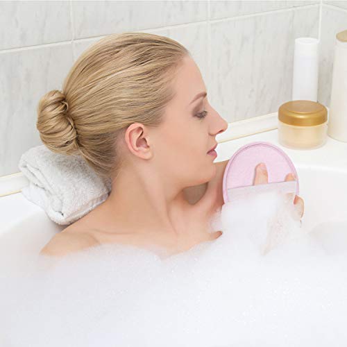 Boao 6 Pcs Bath Shower Pouf Sponge Mesh Pouf Shower Ball Exfoliating Body Sponge Pad Scrubber Glove with Flower Bath Ball (Multi-Color)