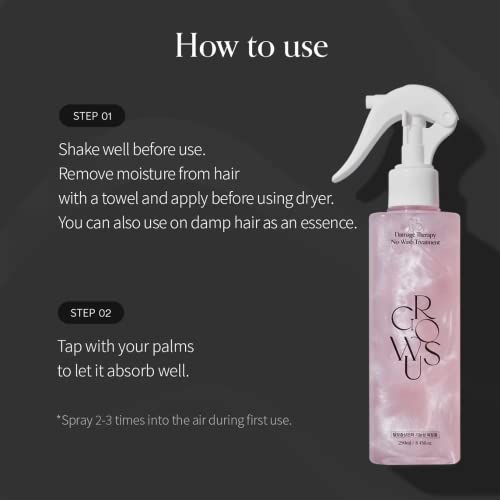 Damage Therapy No-Wash Treatment EX - Concentrated High Shine, Heat Protectant, Moisturizing, Cuticle Repair, Free from Paraben and Surfate, Leave-In Type for Damaged Hair (8.45 Fl Oz / 250ml)