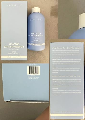 Collagen InShower Body Conditioner Natural Post Shower Care Moisturizer for Body Legs Nourishing Bath Oil Oatmeal Honey Vanilla Self care Spa Gift