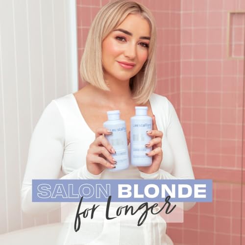 Lee Stafford Blue Toning Shampoo | Bleach Blonde Ice White Collection - Corrects Brassy & Orange Tones, Best for Highlighted, Cool Hair, Color Extend Treatment, Hydrating, 16.9 Fl Oz