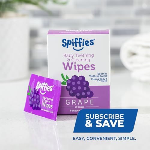Baby Teeth Wipes - Apple & Grape Flavor Variety, Xylitol-Enriched Baby Gum Cleaner & Dental Wipes for Teething Relief and Teeth Cleaning - Safe for Infants & Toddlers, 20 Count (Pack of 3)