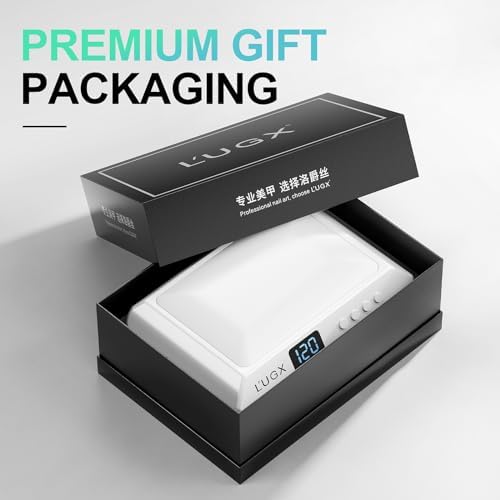 L'UGX Professional Nail Curing Lamp for Gel Polish Dryer 72W LED UV Nail Lights with Arm Rest Pillow & Retractable Tray,Perfect for Manicure & Pedicure at Salon & Home