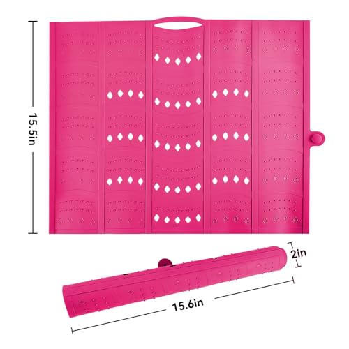 BRIAN & DANY Makeup Mat, Bathroom Sink Cover for Counter Space, Foldable Sink Topper Silicone Mat, RV Accessories, Space Saver, Pink, 19.3" x 15.6"