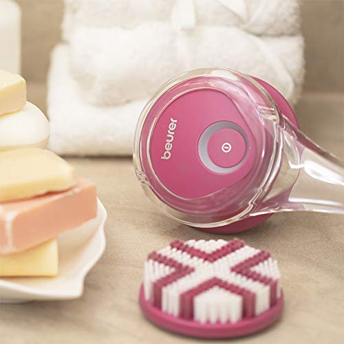 Beurer FC55 Electric Body Scrubber for Exfoliating and Massage, Waterproof for Showering, Cordless and Rechargeable, Spinning Skin Cleansing Brush with 2 Attachments
