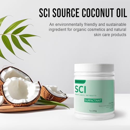 7 oz Sodium Cocoyl Isethionate, Premium Sodium Cocoyl Isethionate (SCI) Powder, Amazing Bubbles, Gentle on Skin, Biodegradable, Suitable for Making Bath Bombs (7Ounce (Pack of 1))