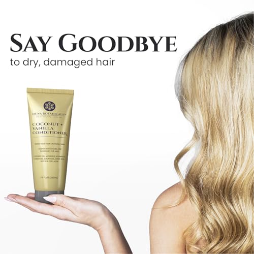 Coconut Shampoo and Conditioner, Vanilla Shampoo and Conditioner with Biotin and Collagen- Moisturizing Shampoo and Conditioner Set with Jojoba Oil, Argan Oil and Vitamin E(6.8oz each)