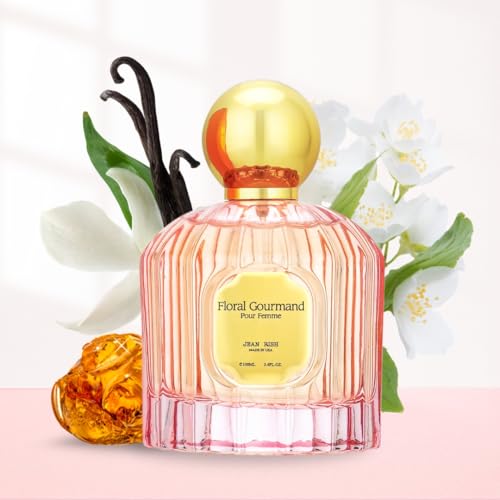 Jean Rish Floral Gourmand Perfume for Women, Eau De Parfum (3.4 Fl Oz / 100ml) with Vanilla Orchid, Rose & Brown Sugar Notes - Long Lasting and Luxury Fragrance