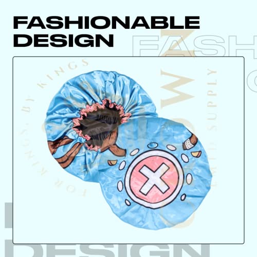 Anime Bonnet with Elastic Soft Band Adjustable Women and Men Silky Bonnets for Sleeping Comfortable Satin Fabric, Tonychpper