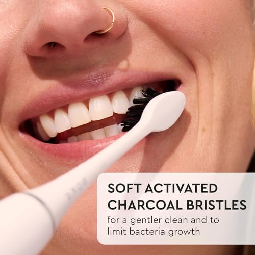 Boka 3.0 Electric Toothbrush for Adults w/ 2 Heads - Rechargeable Sonic Powered Tooth Brush - Charcoal Activated Bristles for Deep Cleaning - Dentist Recommended Oral Care - Charging Base w/Micro USB