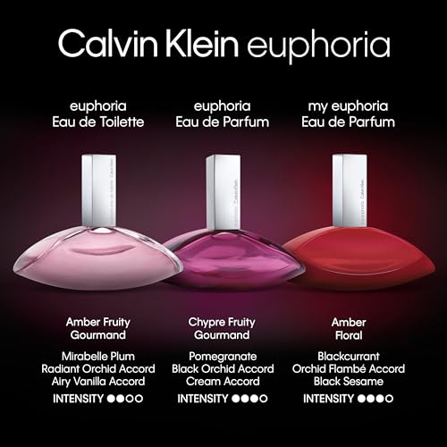 Calvin Klein My Euphoria Eau de Parfum – Women's Ambery Floral Perfume – With Notes of Blackcurrant, Orchid Flambé, Black Sesame, Vanilla & Woods – Long Lasting Fragrance