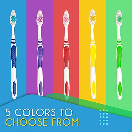 Bulk Toothbrushes 25 Pack | Individually Wrapped Travel Toothbrush Set for Adults & Kids | Made with a Medium-Soft Large Brush Head | BPA-Free & Disposable!