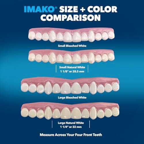 Imako Premium Cosmetic Uppers - 1 Pack - Large, Bleached White - Custom Fit at Home, DIY Smile Makeover, Made in USA