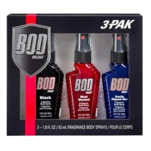 Body Spray Pack of 3 Styles, Black - Most Wanted - Really Ripped Abs