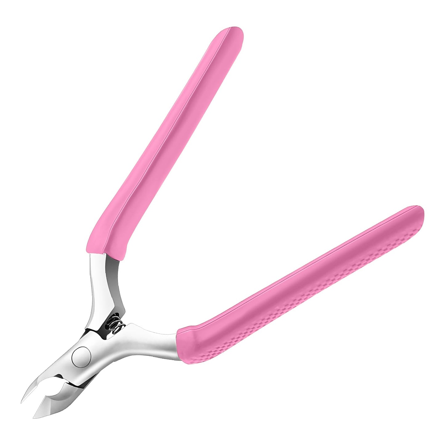 CGBE Cuticle Trimmer 3/4 Jaw Extremely Sharp Cuticle Nippers Stainless Steel Cuticle Clippers Cutter Remover Pedicure Manicure Nail Tool (Pink)
