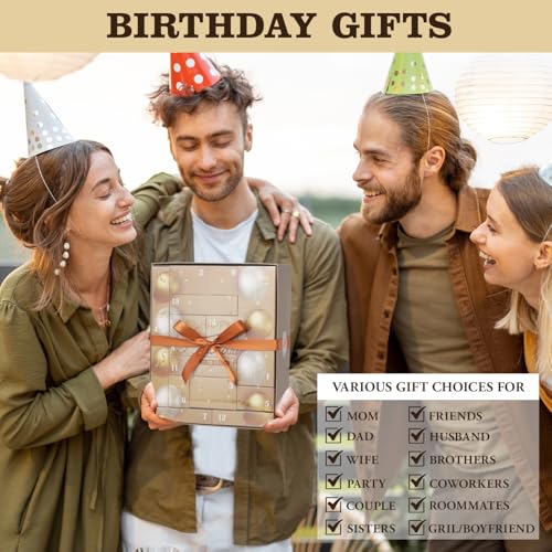 Birthday Gifts for Women & Men,Happy Birthday Surprise Box, 14pcs Luxury Spa Gifts, Gift Box for Mens Unique with Hand Cream, Holiday Advent Calendar, Skin Care Gift Sets for birthday