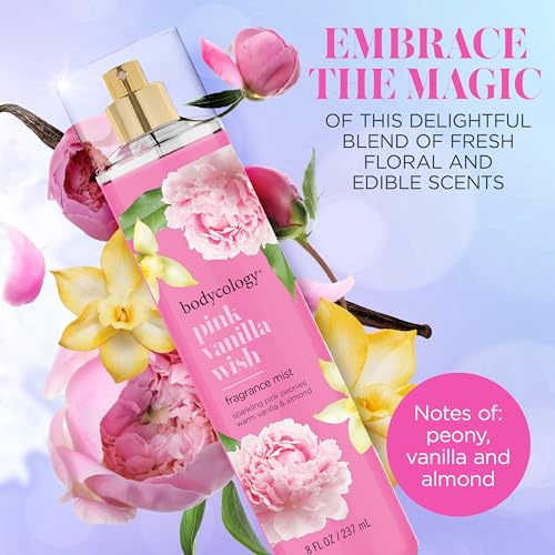 Bodycology Long-Lasting Fragrance Body Mist, Pink Vanilla Wish, 8 fl oz (Pack of 2)