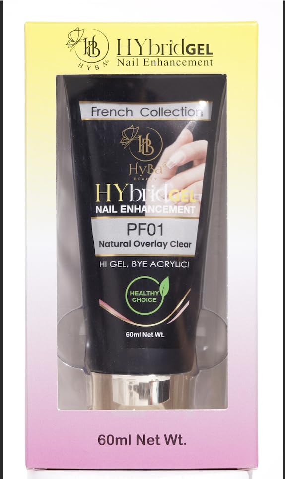 HyGEL CLEAR 60ml Hybrid Gel Nail Polish - PF01 Natural Clear Overlay