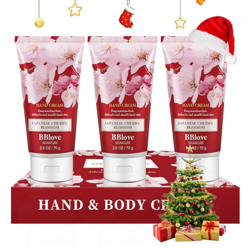 Hand Cream Moisturizing Gift Set-3PCS x 2.5oz Japanese Cherry Blossom, Natural Ingredients, Long-Lasting Moisture,Thoughtful Presents, Ideal as Gifts for Birthday Mother's Day Gift