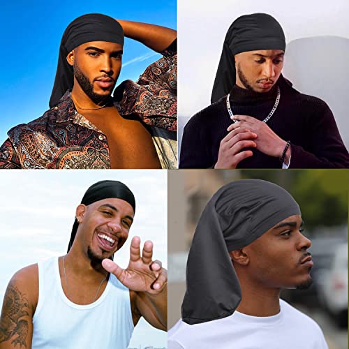 Leeven 4 PCS Unisex Dreadlock Cap Dreadlock Accessories Long Hair Dreads Head Wrap Bonnet Sleep Cap Hair Dreads Accessories Long Bonnets for Men Women