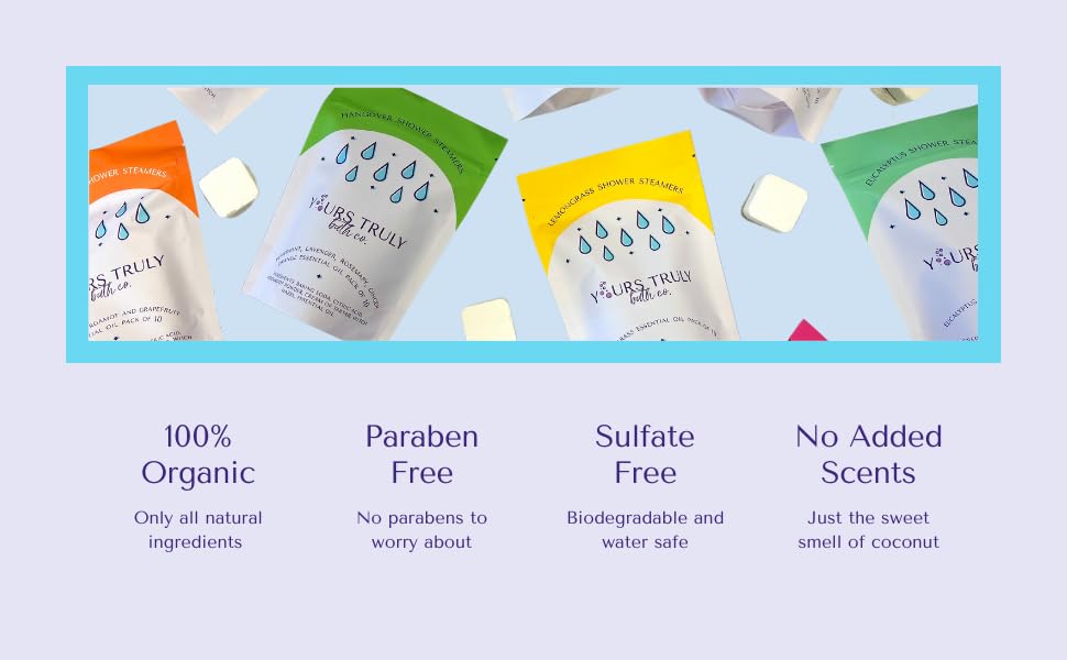 Lemongrass Shower Steamers, Aromatherapy Shower Steamers, Shower Tablets Aromatherapy, Shower Steamers with Essential Oils, Shower Bombs Made in the USA, Stress Relief and Self Care, Self Care Gifts