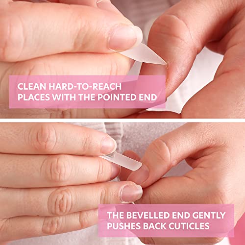 Bona Fide Beauty Glass Cuticle Pusher Set of 2 Manicure Nail Care Tools, 2PC Premium Clear Glass Manicure Sticks