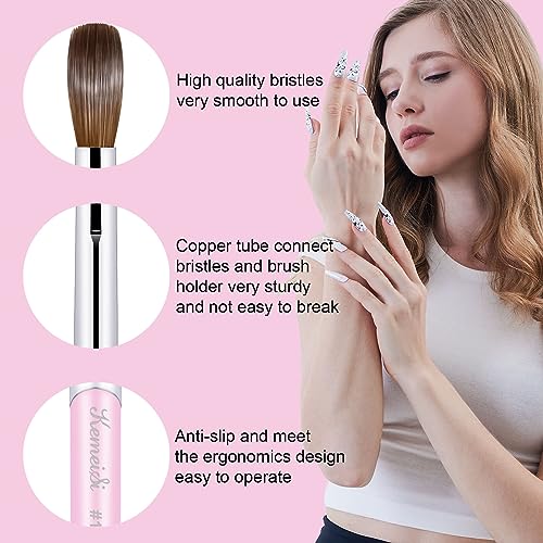 Acrylic Nail Brush Size #10, 100% Pure Kolinsky Nail Art Brushes for Acrylic Application, Sturdy Handle Oval Shaped Acrylic Powder Nail Design Tools for Professional Manicure DIY