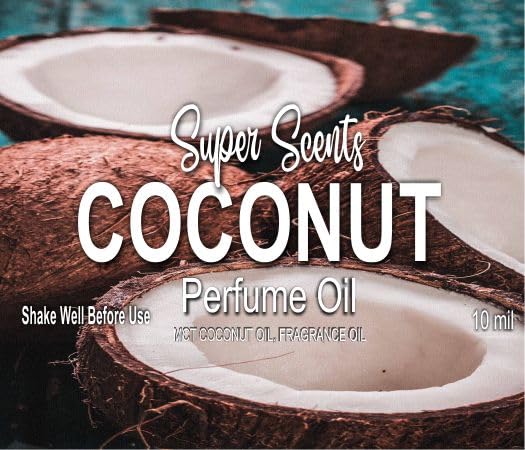 Coconut Perfume Oil, Fragrance Roll On, 10ml (.33 fl oz) Strong Unique Scent by Super Scents