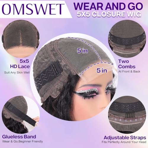 Body Wave BOB Wig Human Hair 5X5 HD Lace Closure Wavy Wigs for Black Women Glueless Wear And Go Wigs Human Hair Pre Plucked Wavy Wig 200 Density Virgin Hair 14 Inch Glueless Body Wave Bob