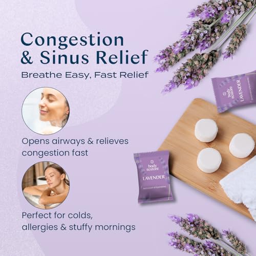 Body Restore Shower Steamers Aromatherapy 15 Pack - Birthday Gifts for Women, Men, Travel Essentials, Stress Relief, Relaxation, Self Care, Bath Bombs - Lavender