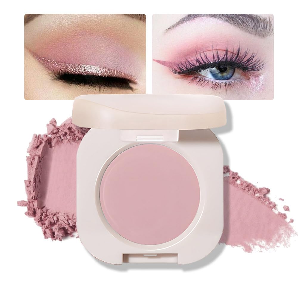 CAKAILA Single Nude Pink Matte Eyeshadow,Bright High Pigment Intense Monochrome Eye Shadow,Apply Makeup Easily,Matte Pressed Powder Single Eyeshadow,24 Hour Eye Makeup Longwear Waterproof,Blendable