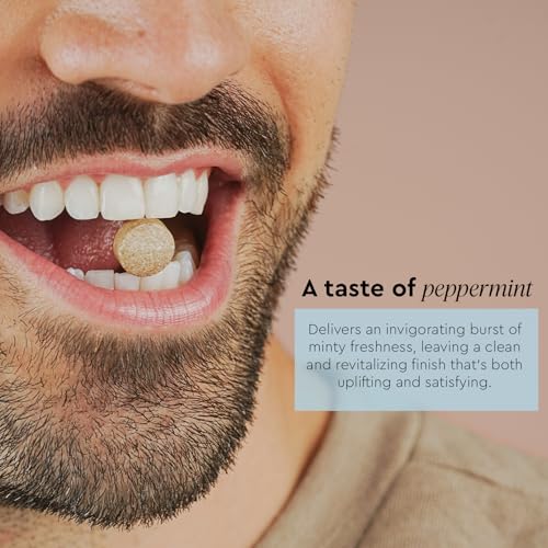 Boka Vital Bite Oral Pre + Probiotics - Sugar-Free Nut-Free Chewable Dental Probiotics for Teeth and Gums with BLIS K12, Vitamin D3 K2 for Men Women, Freshens Breath - Peppermint, 30 ct