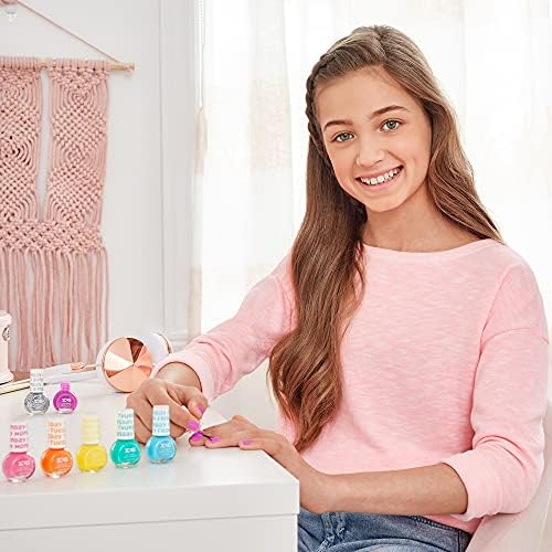 Bright Nail Polish Set for Girls & Teens - 7 Vibrant, Non-Toxic, Kid-Safe Colors for Every Day of the Week - Ideal Gift for Ages 8+ - Perfect for Parties & Play - Fun DIY Manicure Kit by Make It Real
