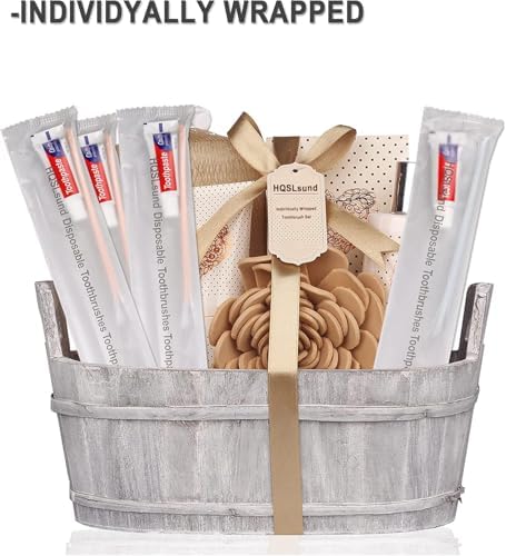 30 Pack Disposable Toothbrushes with Toothpaste, Individually Wrapped Bulk Medium Soft Bristle Tooth Brush Manual Travel Toothbrush Kit Bulk, White, 0.5 kilograms