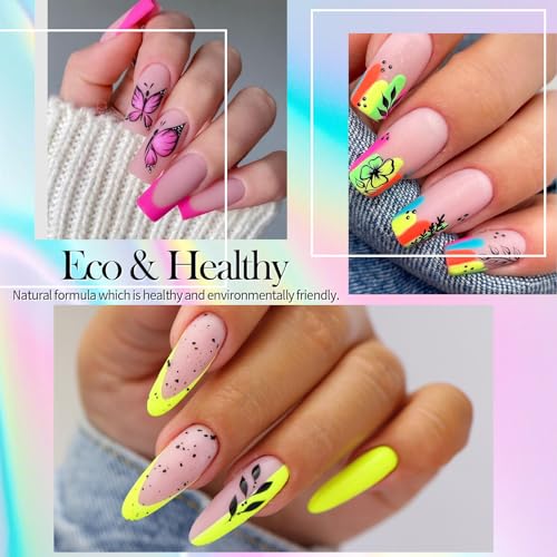 Born Pretty Nail Stamping Polish, 12 Colors Neon Metallic Effect Fingernail Stamp Polish Set Manicure Print Nail Polish for Stamping Plates Bulk Gift Collection 10ml 0.34fl oz Ideal Gifts