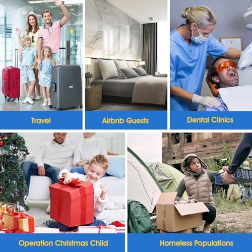 HOMVLE 50 Packs Individually Wrapped Buld Toothbrush and Toothpaste, Disposable Toothbrush with Toothpaste for Travel Ttoothbrush Toiletries, OCC, Airbnb, Dentist, Office/5 Colorful