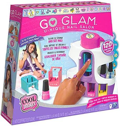 Cool Maker, GO Glam U-nique Nail Salon with Portable Stamper, 5 Design Pods and Dryer, Nail Kit Kids Toys for Ages 8 and up