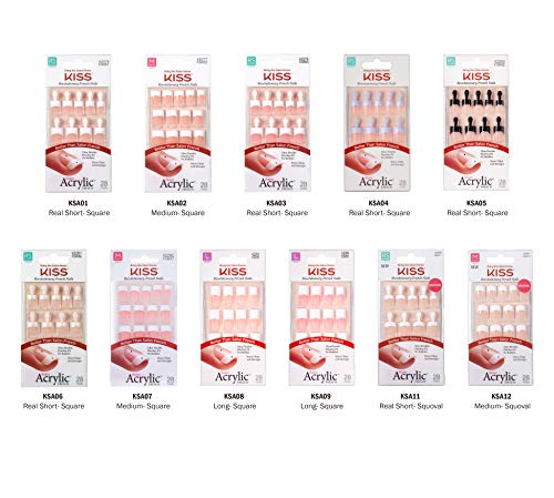 KISS Salon Acrylic French Nails Kit Pet Peeve Real Short (2 PACK)