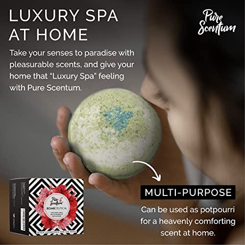 Bombceutical - Bath Bombs for Women - Soothes Acne, Dermatitis, and Eczema - Relaxing Bath Bomb Gift Set for Women with Kale, Kelp, Collagen, and Probiotic to Nourish the Skin