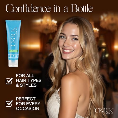 Crack HAIR FIX Styling Treatment - Multi-Tasking, Anti-Frizz, Leave-In Styling Cream with Protection from Humidity, Chlorine, Heat Treatments & Sun, 3 oz