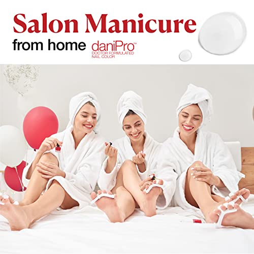 daniPro Doctor-Formulated Clear Base Coat Nail Polish, 0.5 oz - Base Coat Nail Polish with Undecylenic Acid, Vitamins & Biotin - Nail Base Coat for Stronger, Healthier Nails, Manufactured in the USA