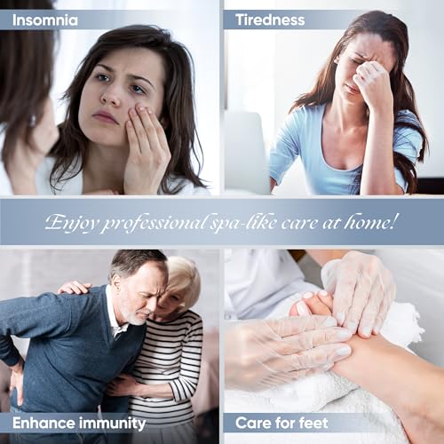 Ionic Foot Bath Detox Machine, Premium Ion Foot Spa for Home Use, Includes 3 Sea Salts (Original/Rose/Lavender), Basin, 2 Ion Arrays & Accessories, Perfect for Parents/Seniors/Partner/Self, White