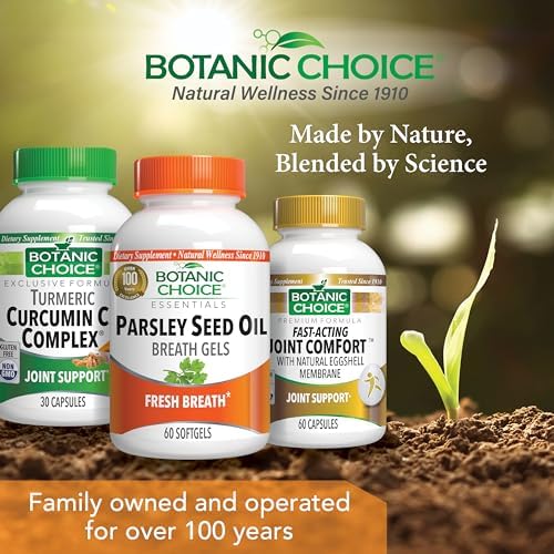 Botanic Choice Parsley Seed Oil-for Bad Breath from Odor-Causing Foods-Odor Neutralizer from Within-Breath Freshener gels-60 Softgels