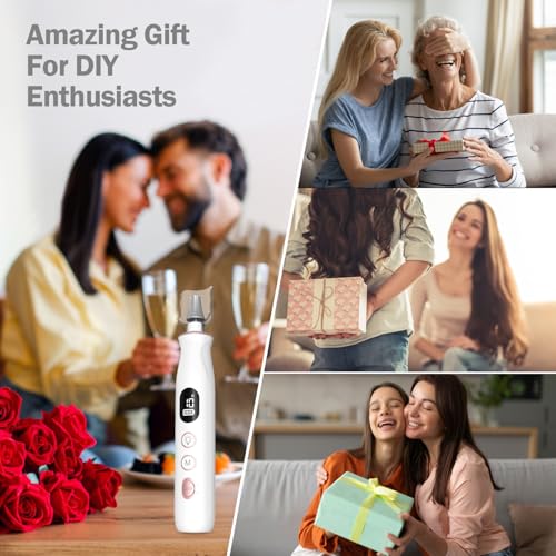 Cordless Electric Nail File Set, 10 Speeds Professional Manicure Pedicure Kit with LED Light, Portable Nail Drill for Natural & Acrylic Nails, Human & Pet Thick Toenails, w 120*Sanding Bands (White)